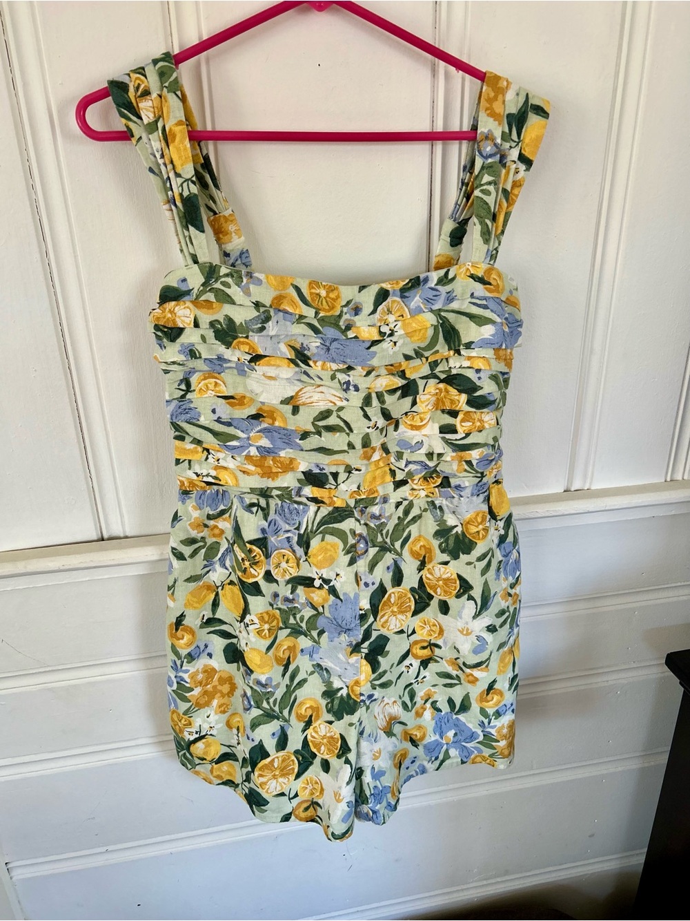 Abercrombie & Fitch Yellow, Blue & Green Floral Smocked Romper